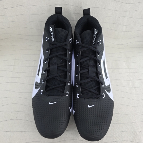 Nike Mens Alpha Menace 4 Black White Football Cleats Shoes FZ7703-005 Sz 15 NEW